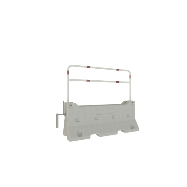 Concrete guardrail | SET 3 | Tubular bracket without crossbar | galvanised and coated in white with red stripes